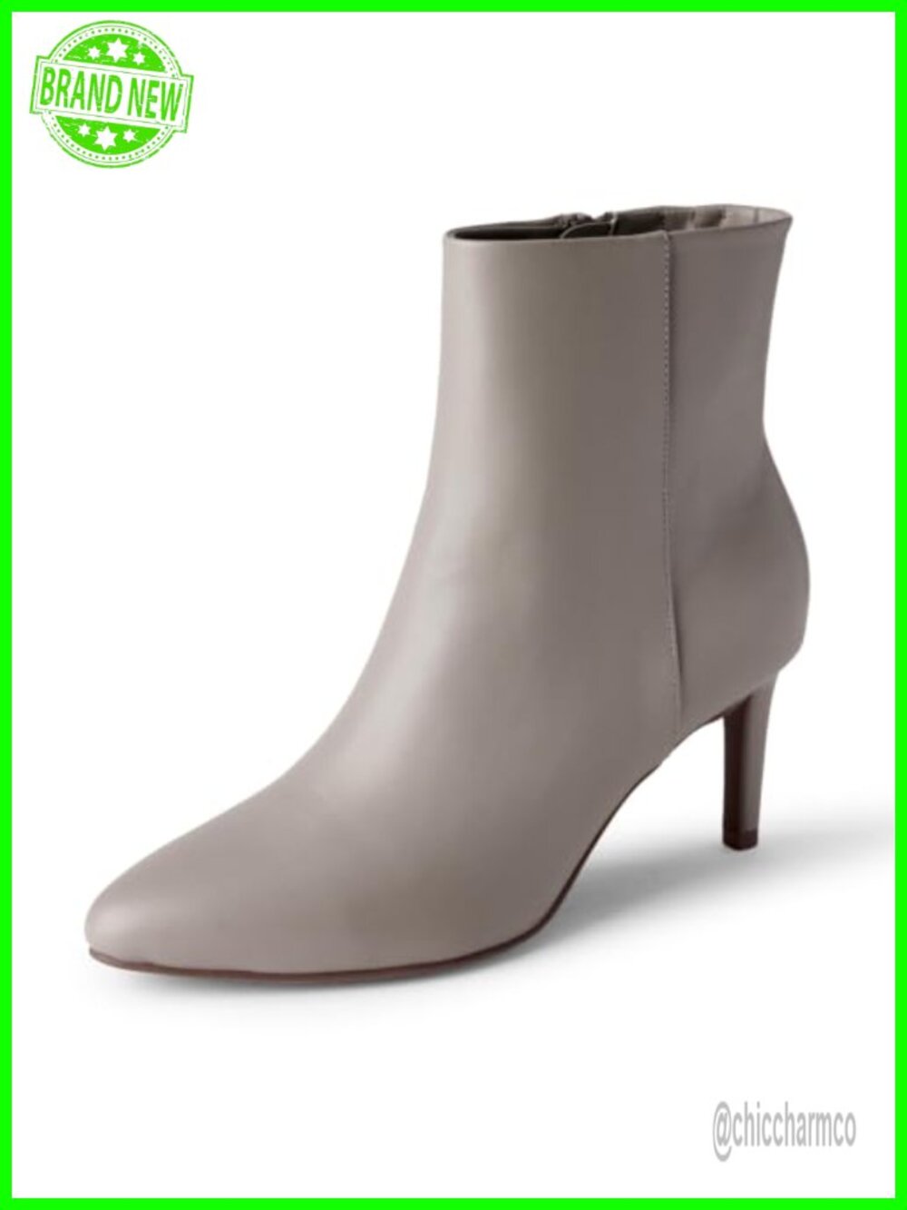 Stiletto Heel Ankle Dress Boots Side Zip Faux Calfskin Women's